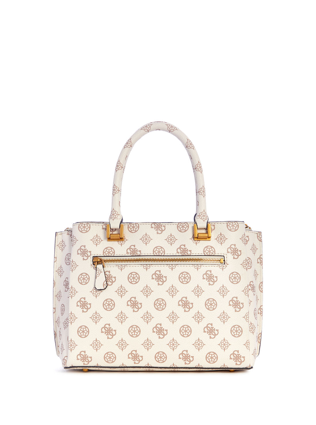 GUESS Women's Cream Logo Fynna Girlfriend Satchel Bag PB899306 Back View