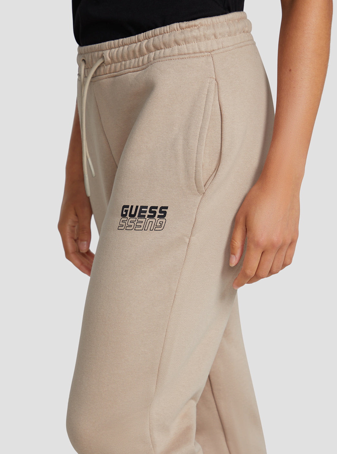 GUESS Women's Eco Gold Beige Alisha Active Trackpants V2BB18K9V34 Detail View