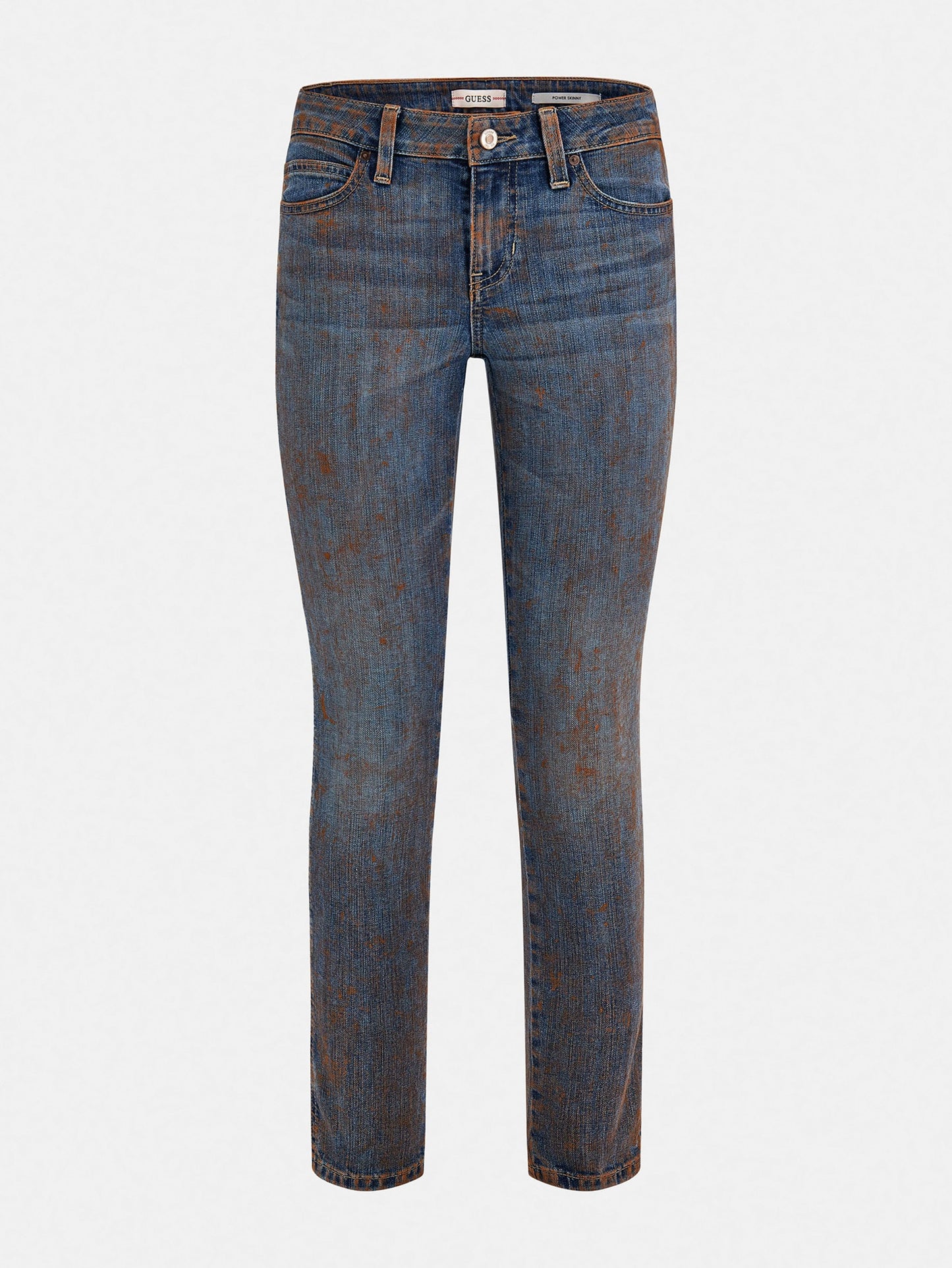 GUESS Women's Low-Rise Power Skinny Denim Jeans In Hot Springs Wash W2BAB2D4VL0 Ghost View