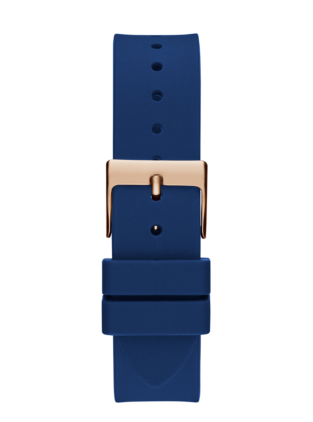 GUESS Women's Rose Gold Blue Queen Silicone Watch GW0536L5 Back View
