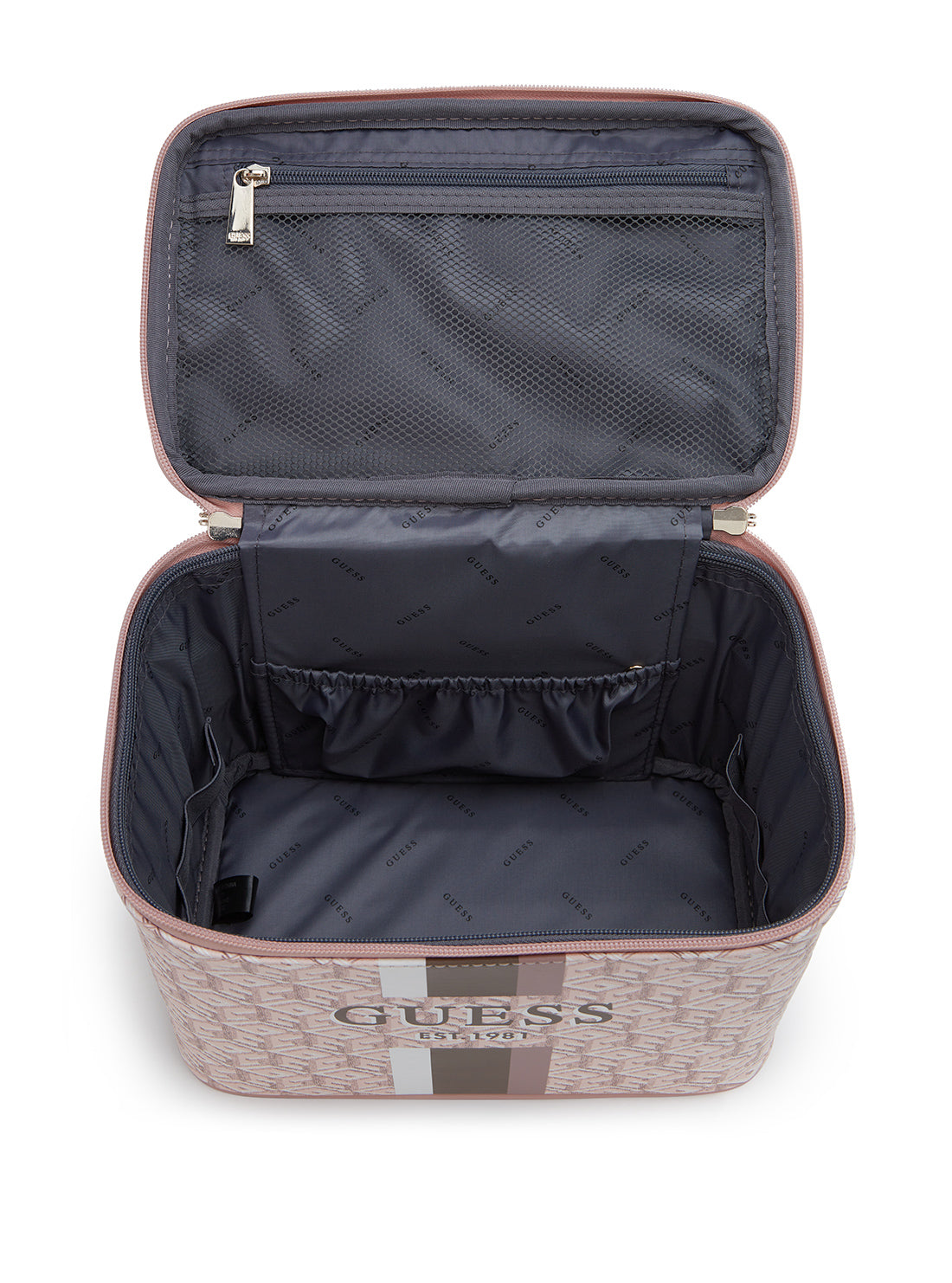 GUESS Women's Rose Logo Wilder Beauty Case S7452493 Inside View