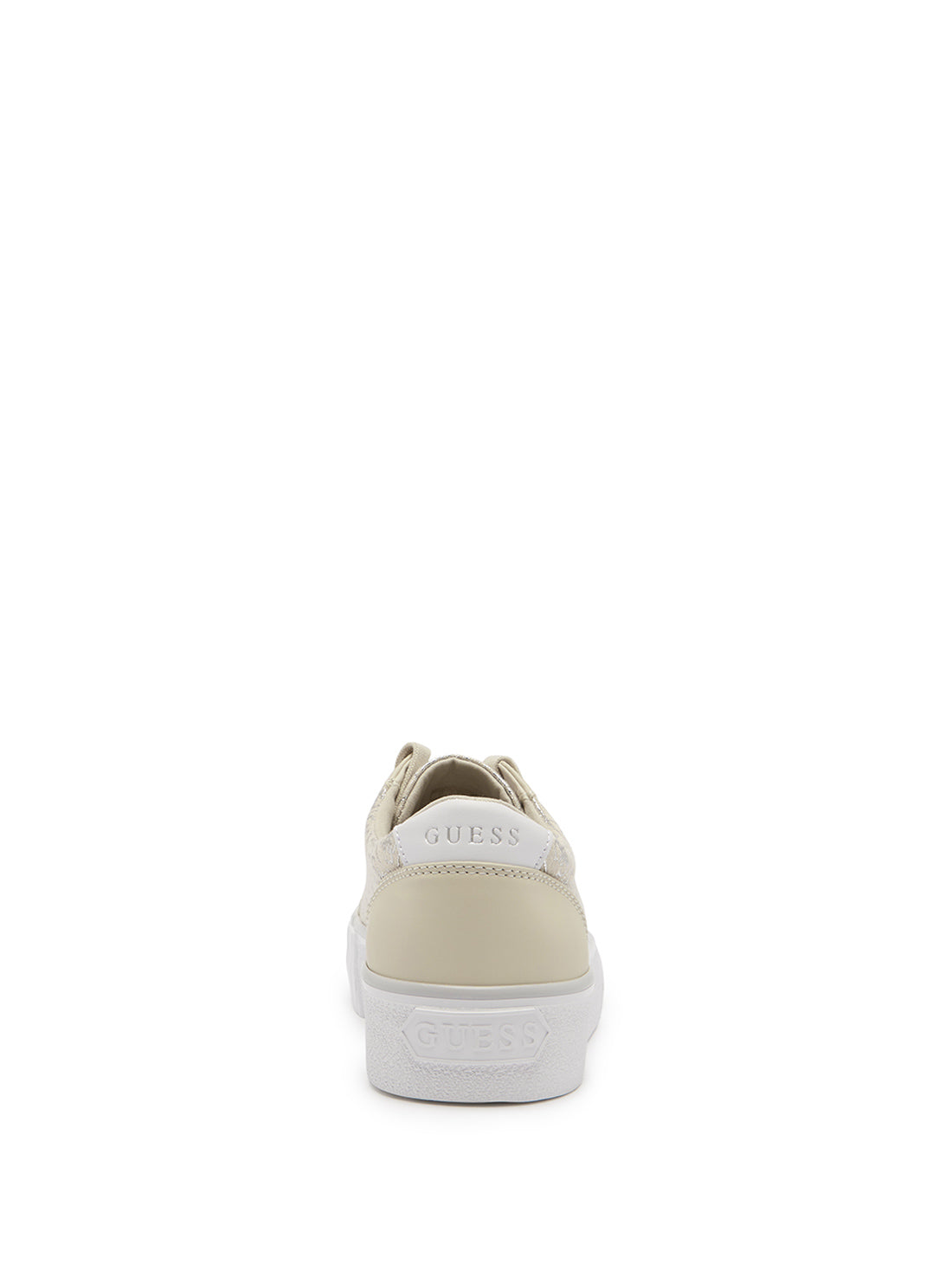 GUESS Women's Silver Beige Nortin Logo Low Top Sneakers NORTIN3 Back View