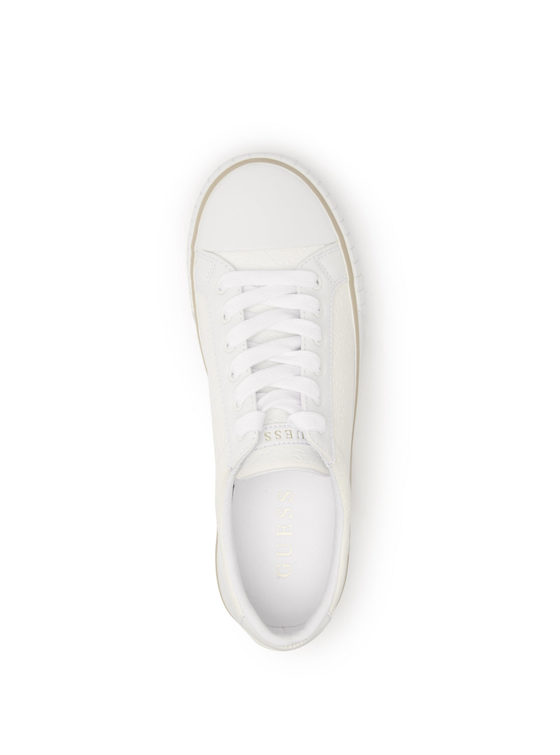 GUESS Women's White Nortin Logo Low Top Sneakers NORTIN2 Top View