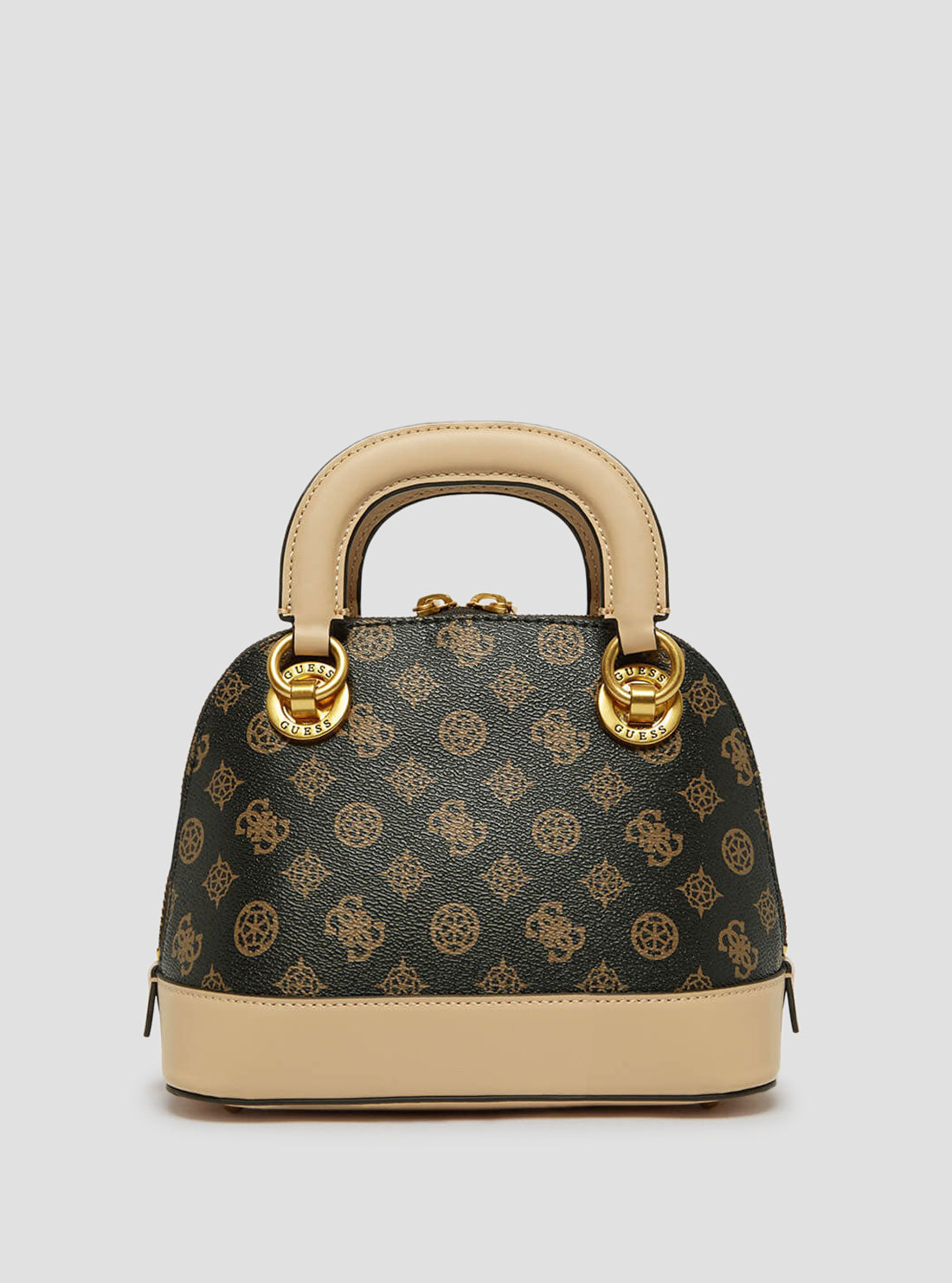 Brown Multi Logo Cathleen Small Dome Satchel