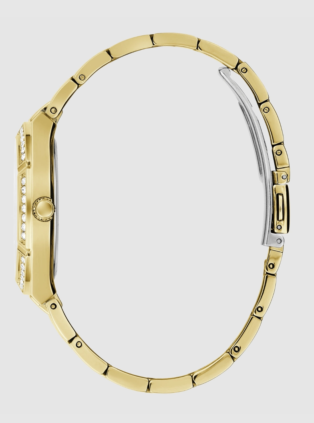 GUESS Accessories Gold Cosmo Green Crystal Watch GW0033L8 Side View