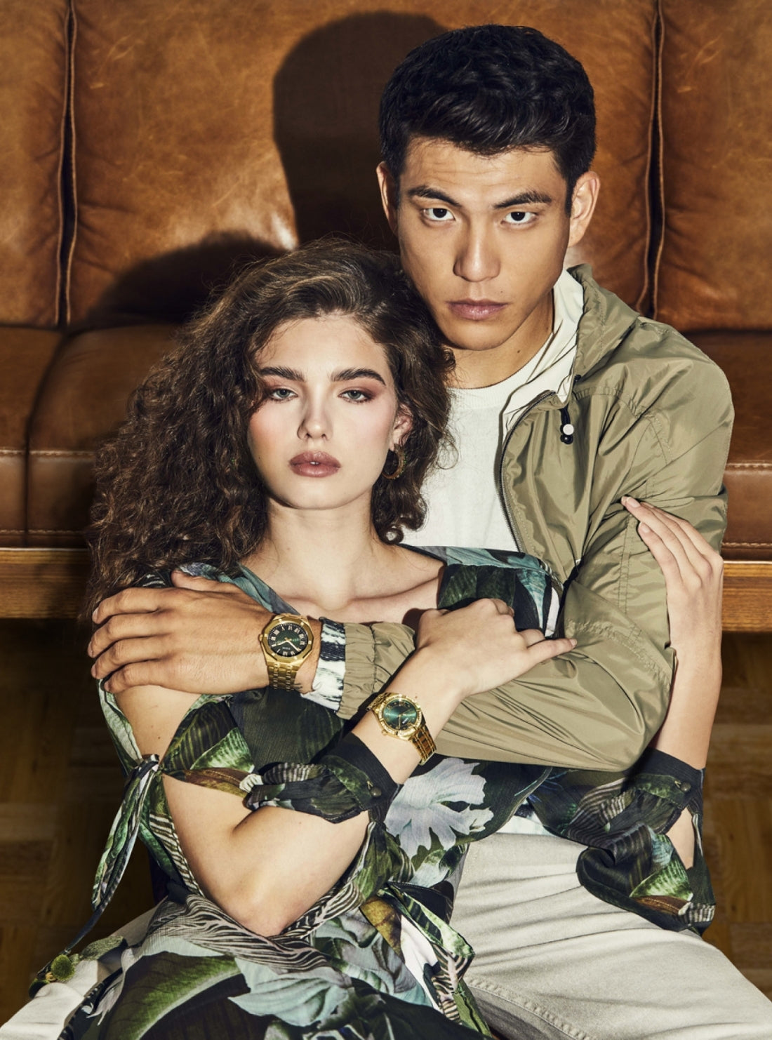 GUESS Accessories Gold Cosmo Green Crystal Watch GW0033L8 Detail View_4