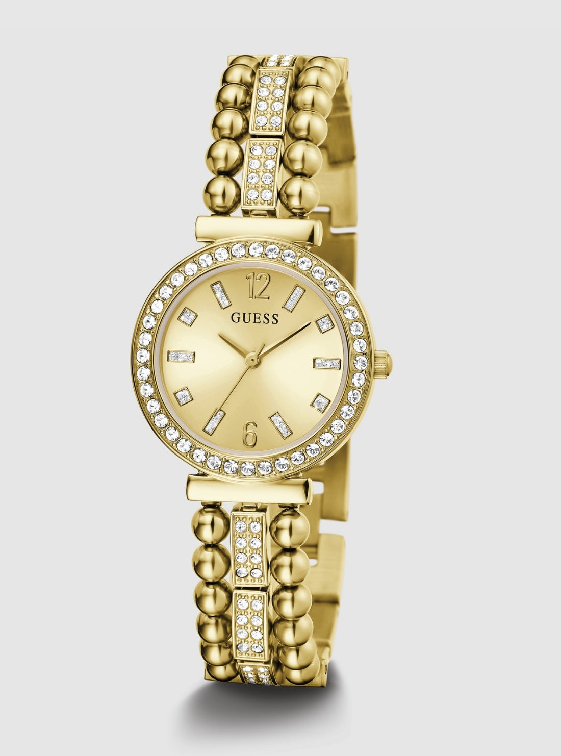 GUESS Accessories Gold Beaded Glitz Gala Watch GW0401L2 Front View_2