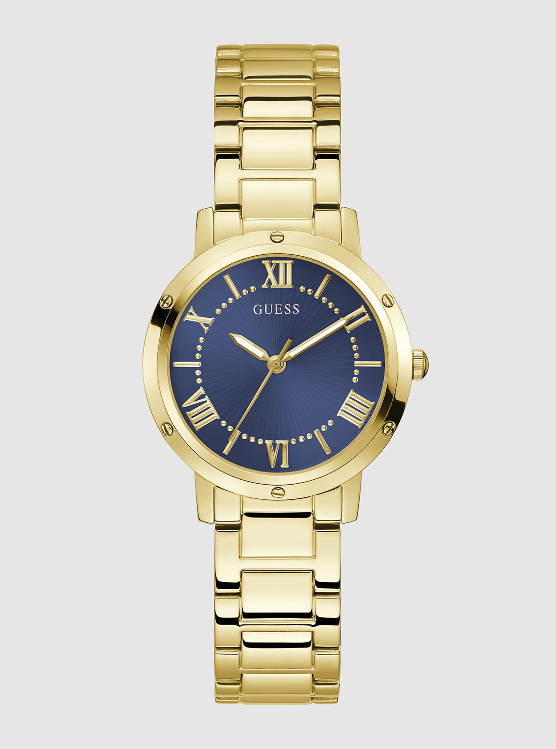 GUESS Accessories Gold Dawn Blue Dial Bracelet GW0404L4 Front View