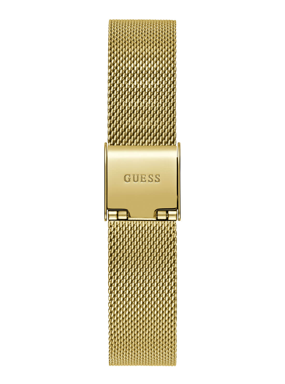 Gold Mini Iconic Glitz Mesh Watch | GUESS Women's Watches | back view