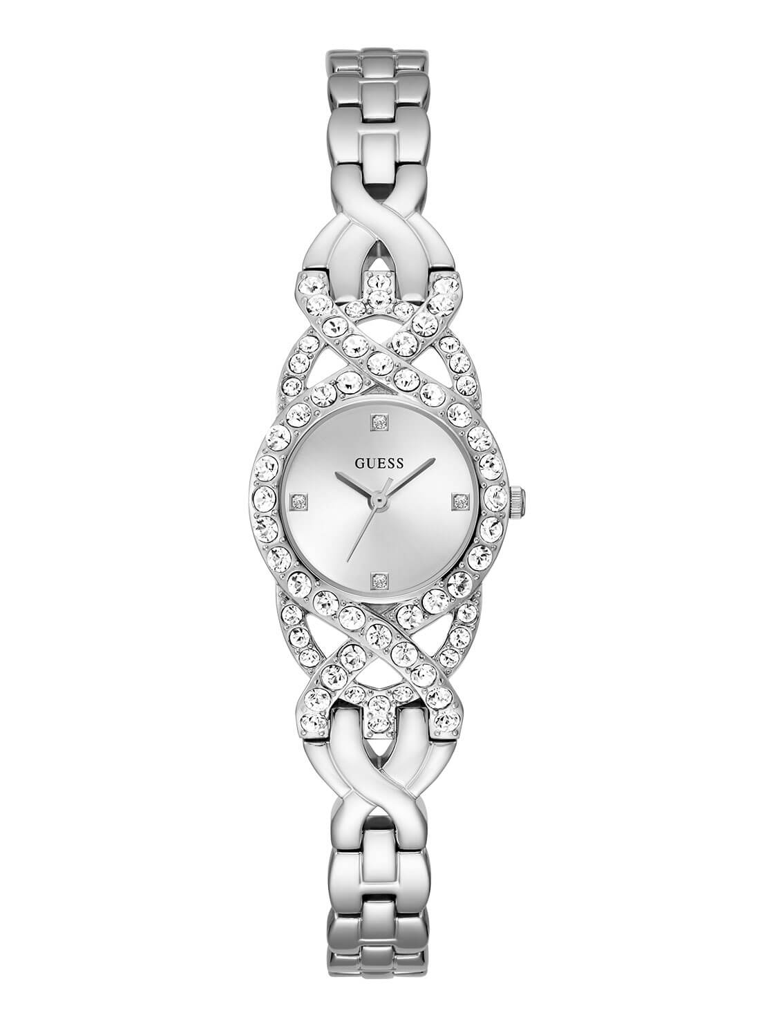 GUESS Silver Adorn Crystal Watch front view