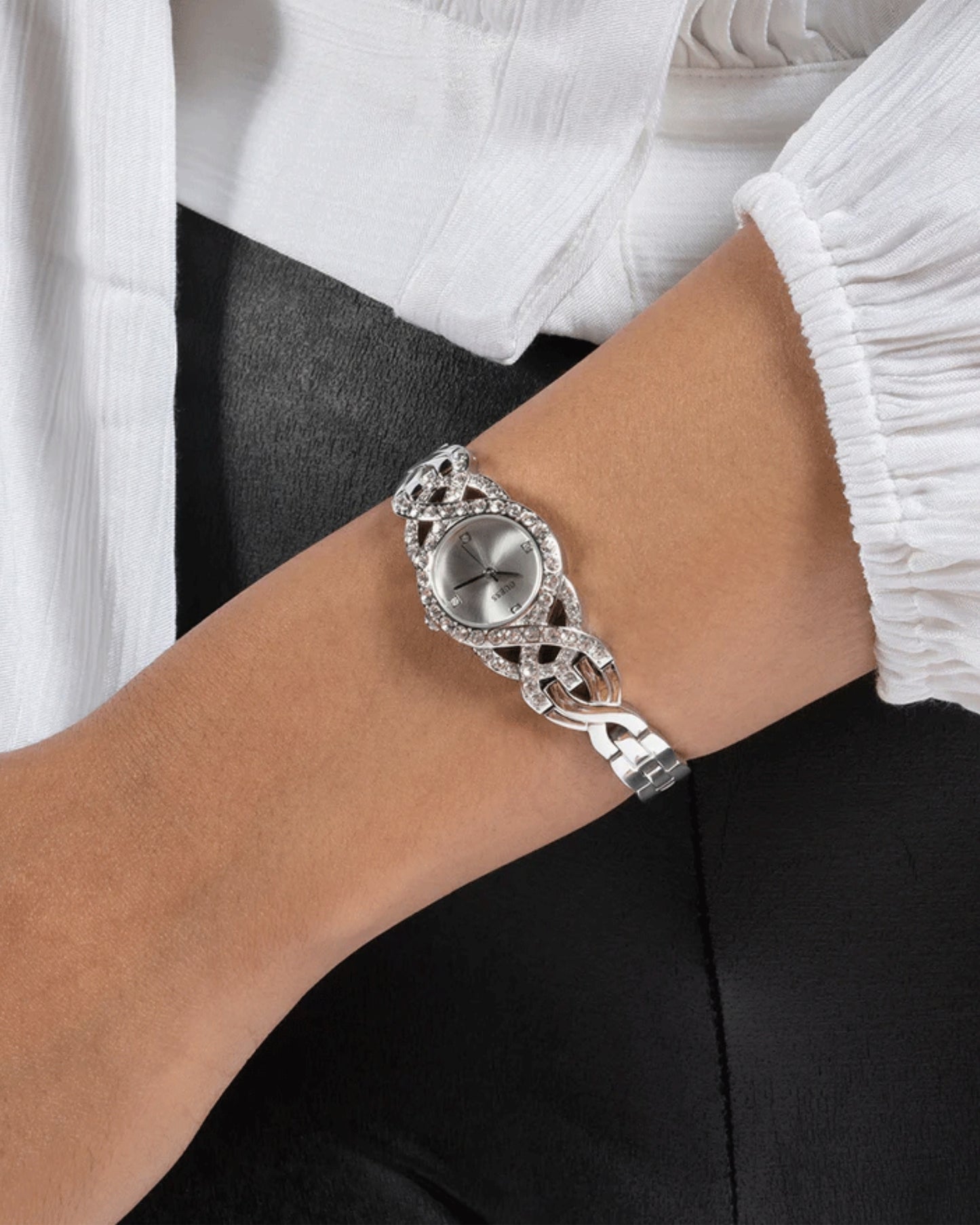 Silver Adorn Crystal Watch