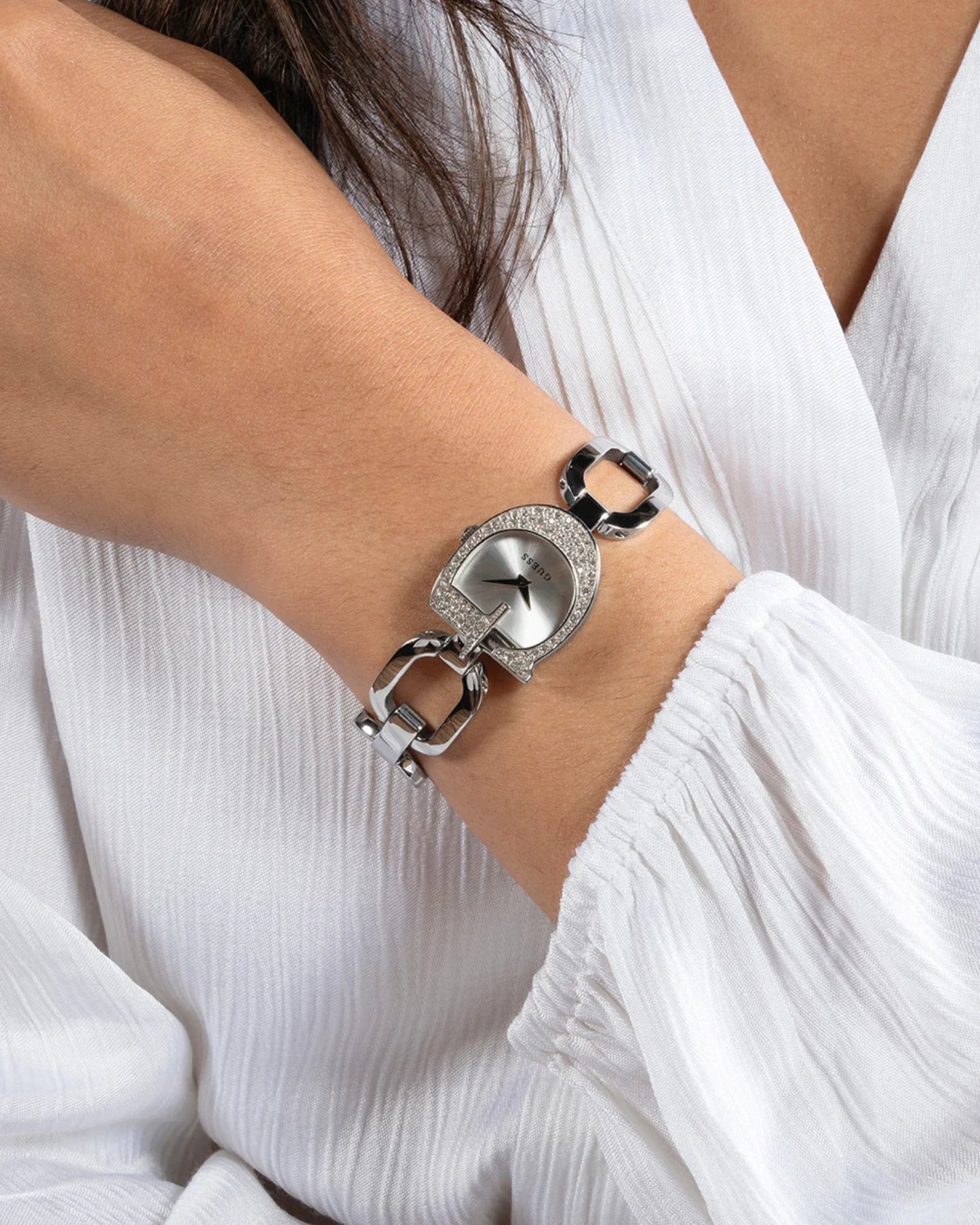 Silver Gia Logo Link Bracelet Watch