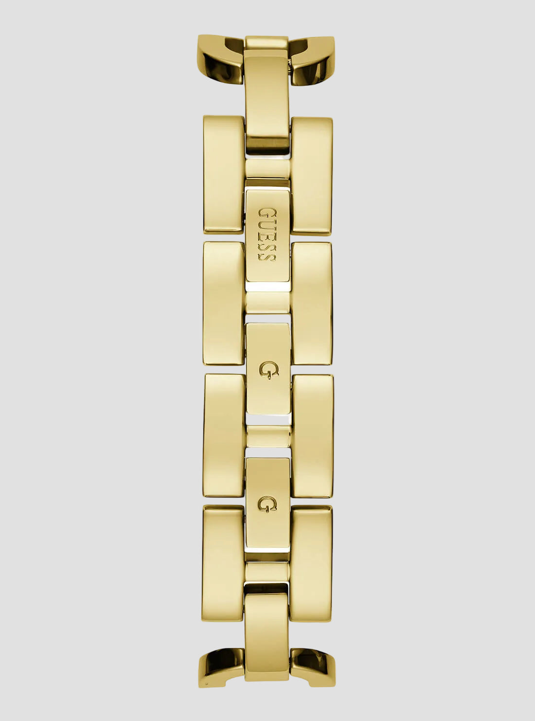 Gold Gia Logo Link Bracelet Watch | GUESS Women's Watches | back view