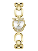 Gold Gia Logo Link Watch | GUESS Women's Watches | front