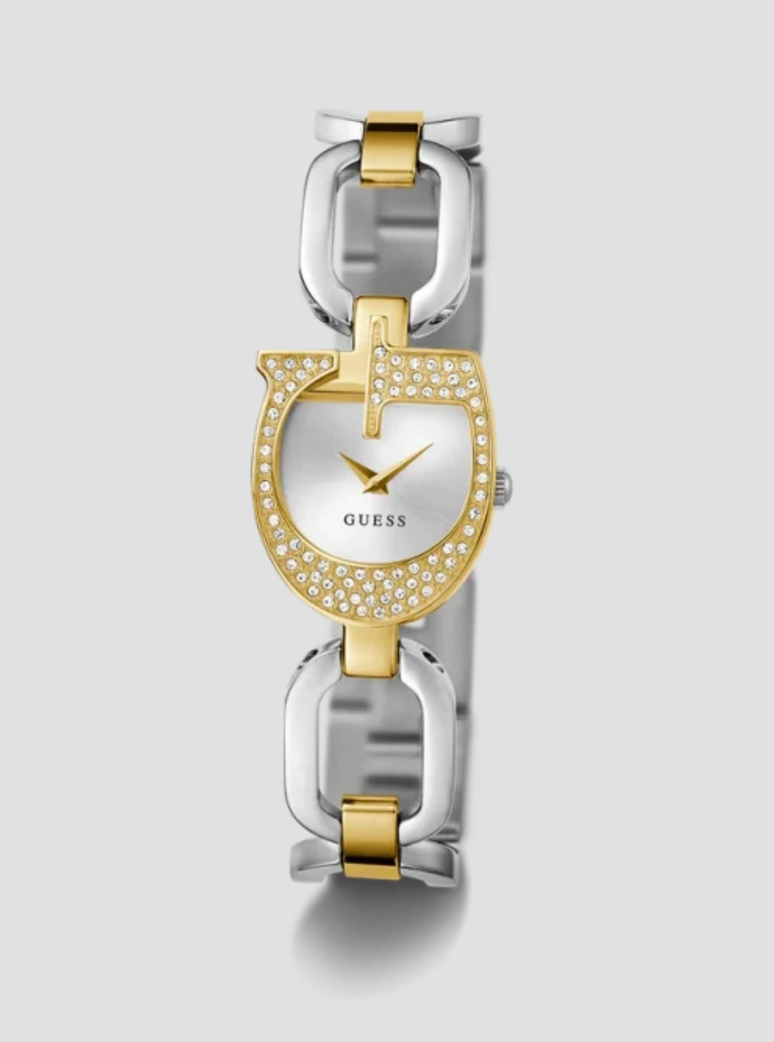 GUESS Accessories Gold Silver Gia Crystal Watch GW0683L6 Front View