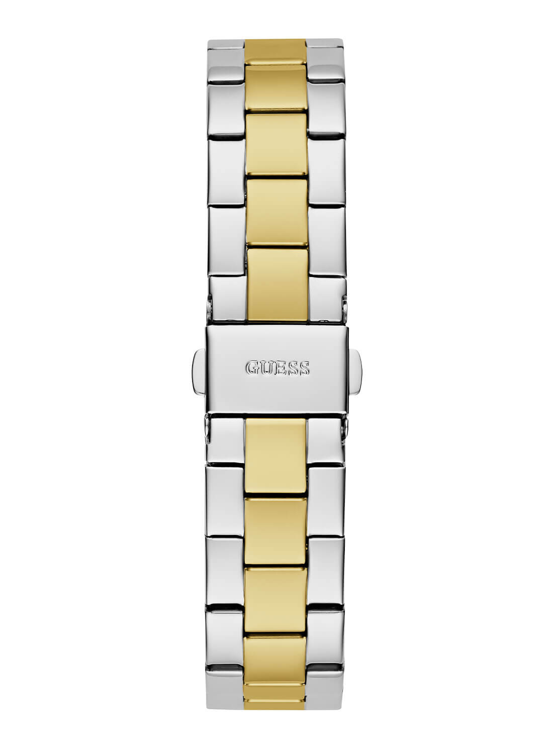 Gold and Silver Crystal Fawn Link Watch | GUESS Women's Watches | back view