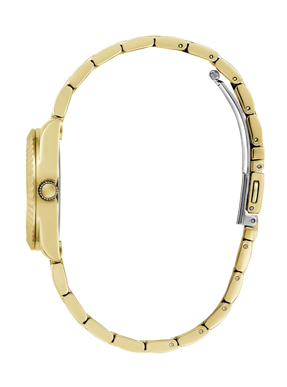 Gold Mini Luna Link Watch | GUESS Women's Watches | side view