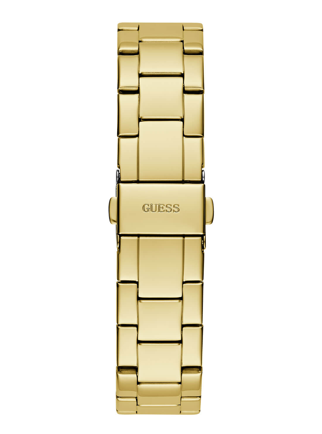 Gold Phoebe Blue Dial Link Watch | GUESS Women's Watches | back view