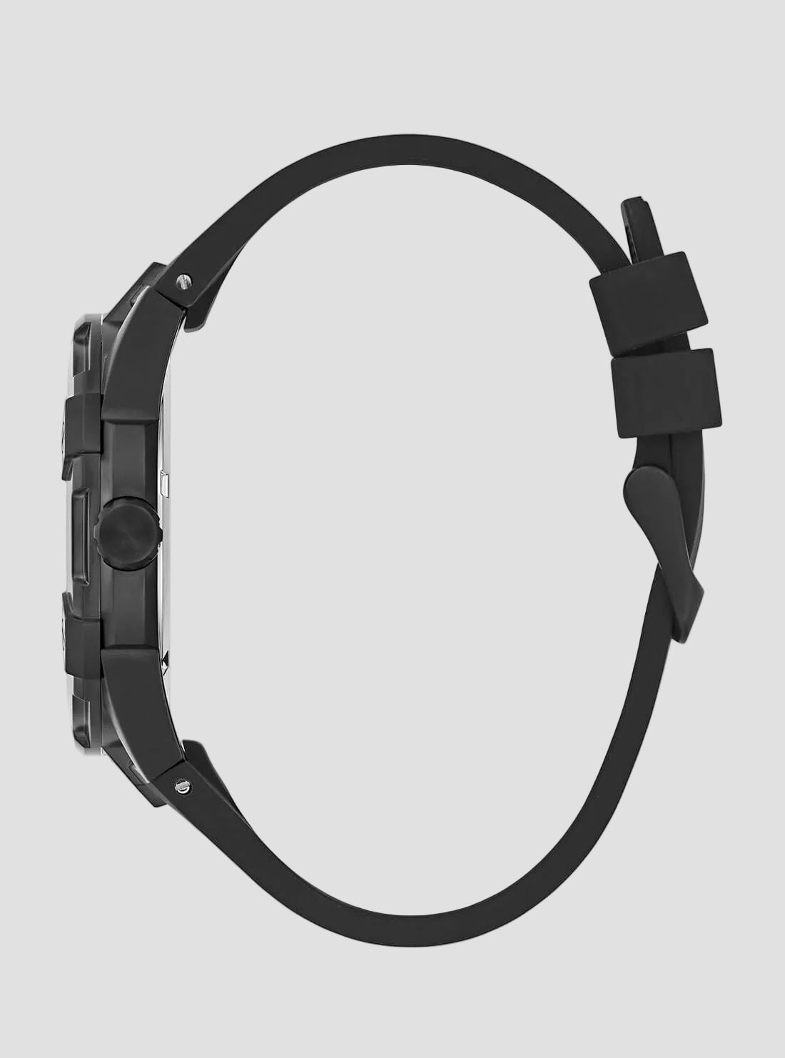 Black Network Silicone Watch | GUESS Men's watches | side view