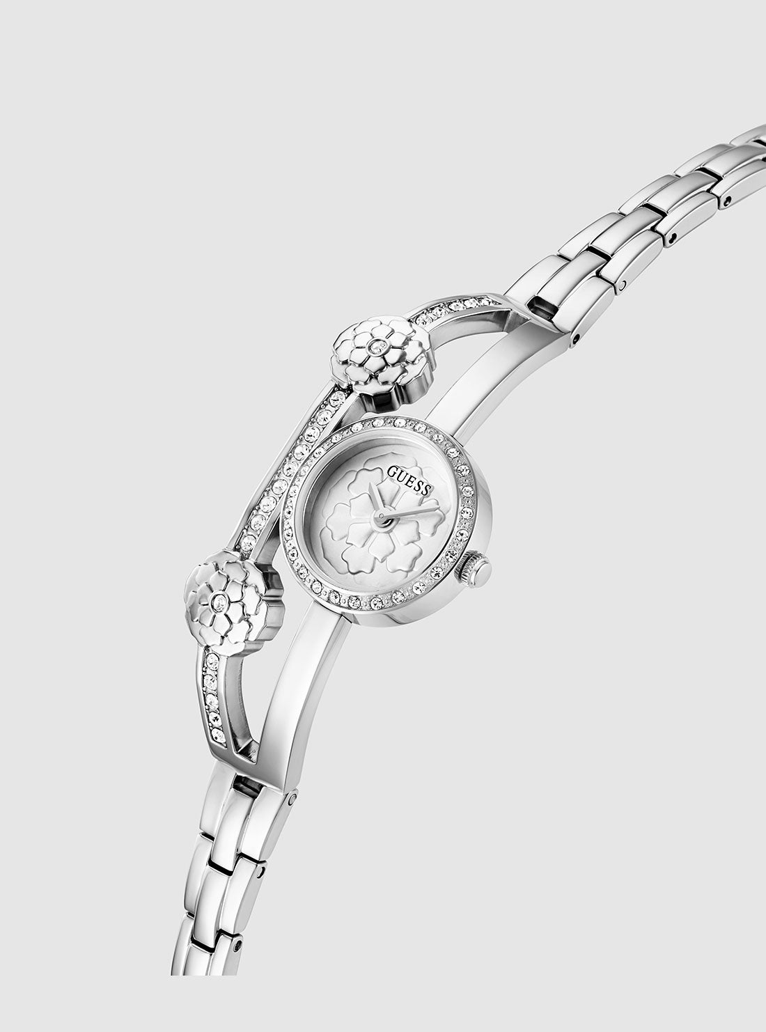 GUESS Accessories Silver Chloe Bracelet Watch GW0756L1 Front Side View