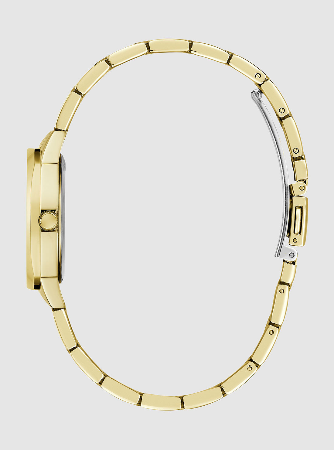 GUESS Accessories Gold Charlotte Chrystal Link Watch GW0767L2 Side View