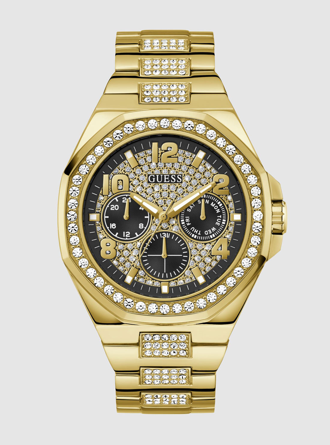 GUESS Accessories Gold Empire Link Watch GW0785G2 Front View