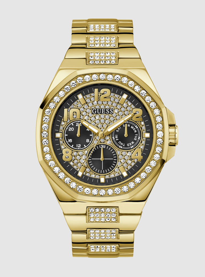 GUESS Accessories Gold Empire Link Watch GW0785G2 Front View