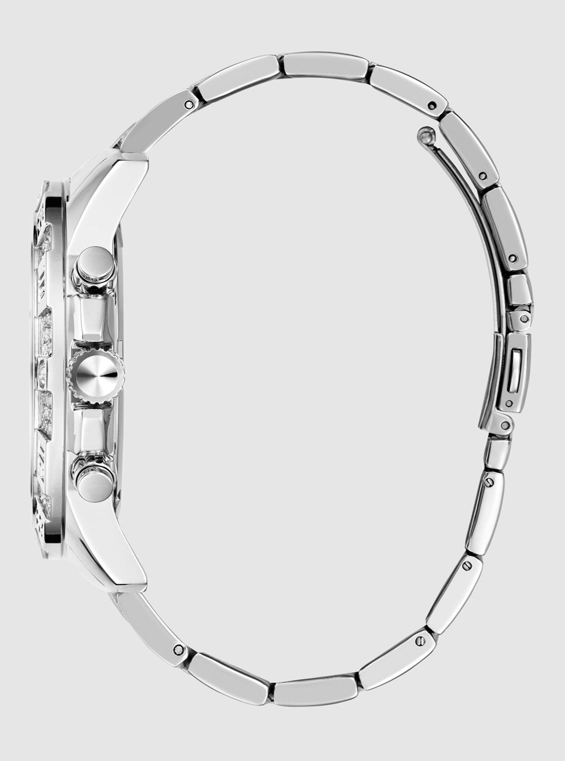 GUESS Accessories Silver Majestic Link Watch GW0796G1 Side View