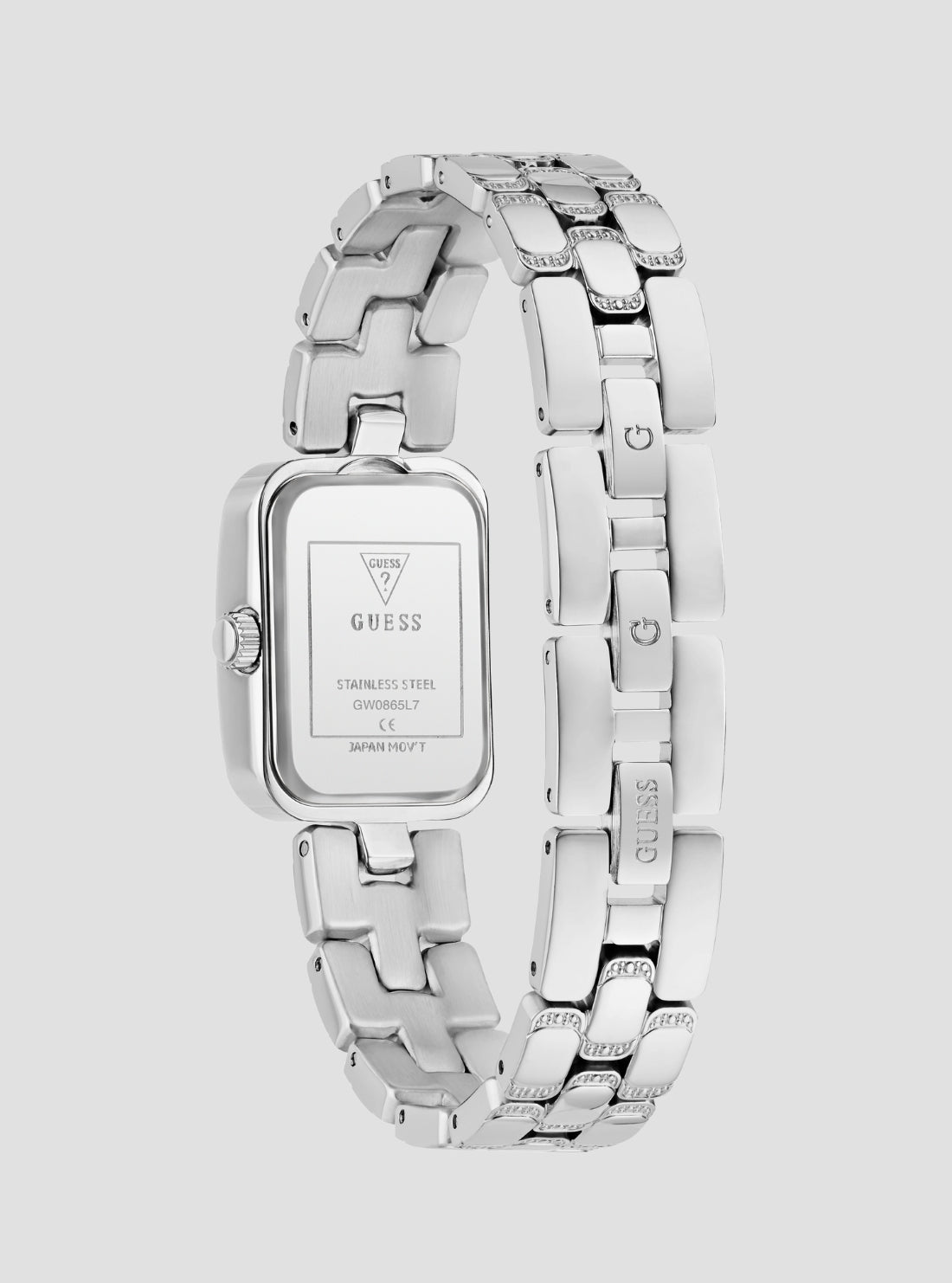 GUESS Accessories Silver Isla Black Dial Watch GW0865L7 Back View