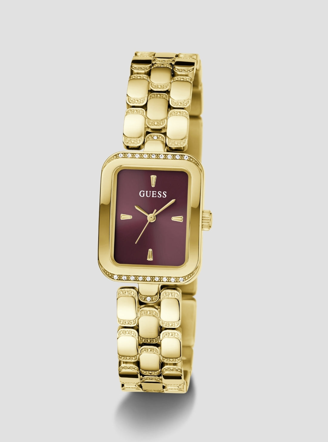 GUESS Accessories Gold Isla Red Dial Watch GW0865L9 Front Side View