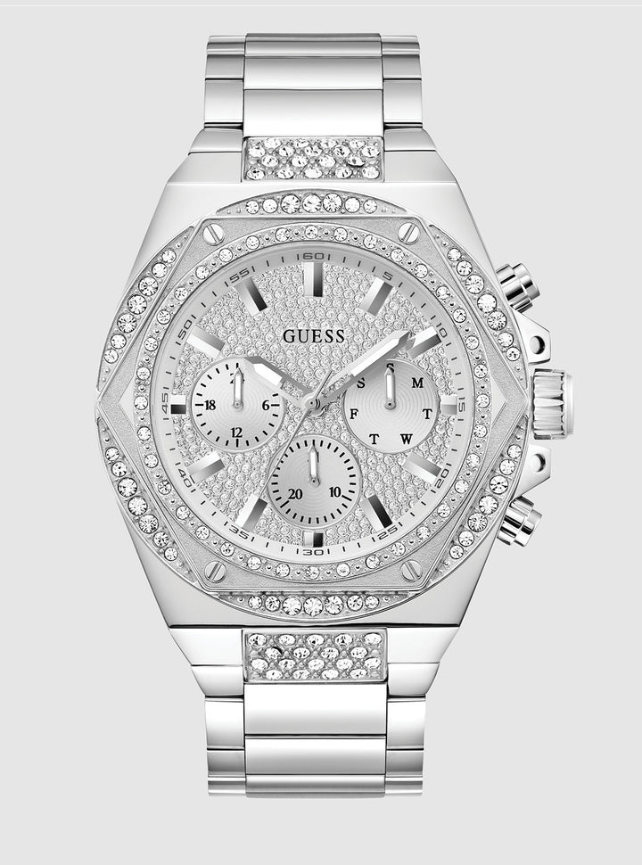 GUESS Accessories Silver Fury Glitz Watch GW0899G1 Front View
