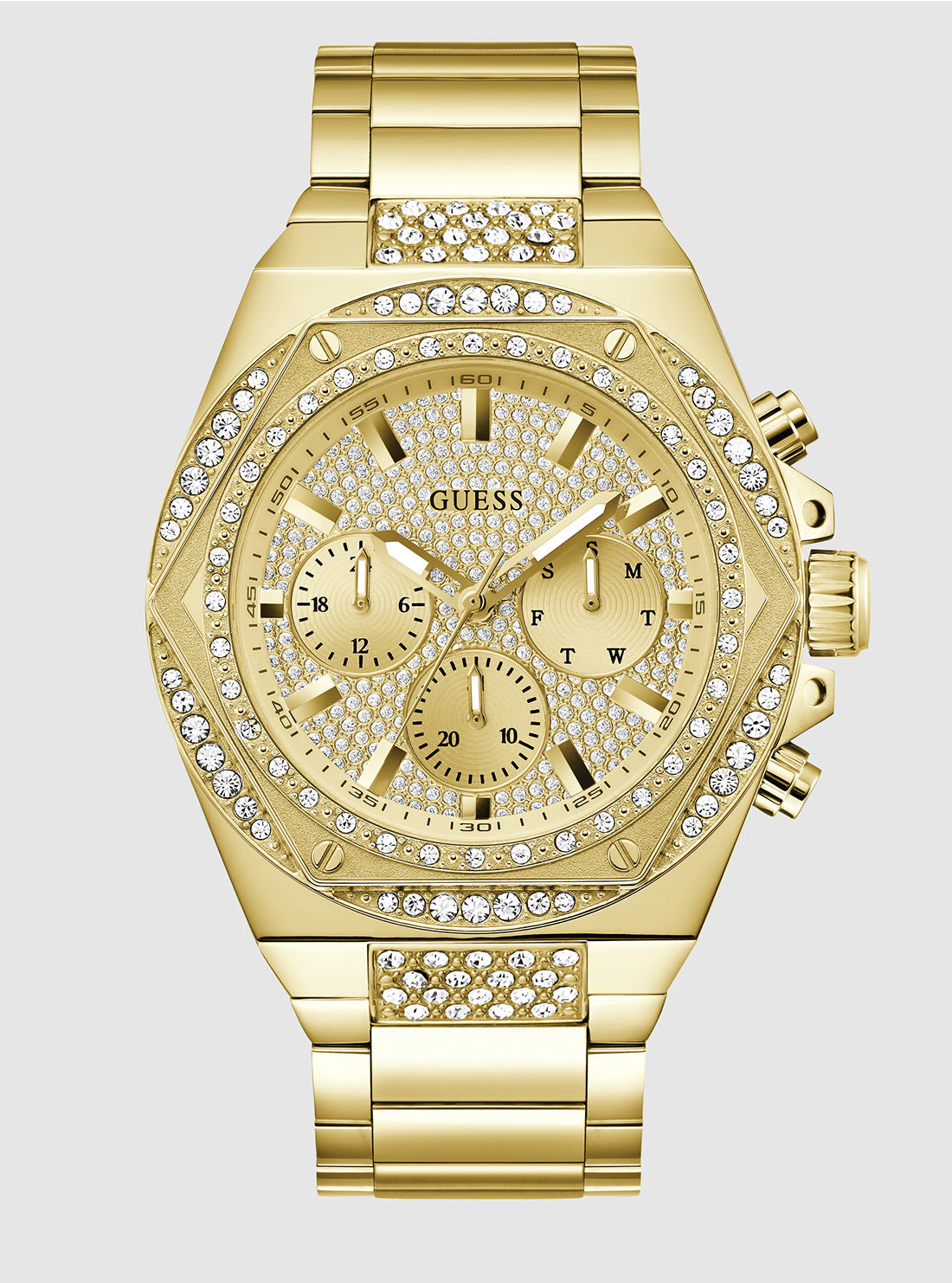 GUESS Accessories Gold Fury Glitz Watch GW0899G2 Front View