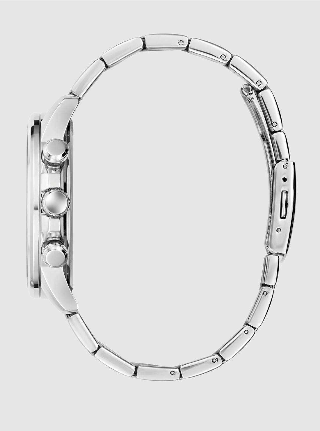 GUESS Accessories Silver Blue Dial Walker Watch GW0900G4 Side View