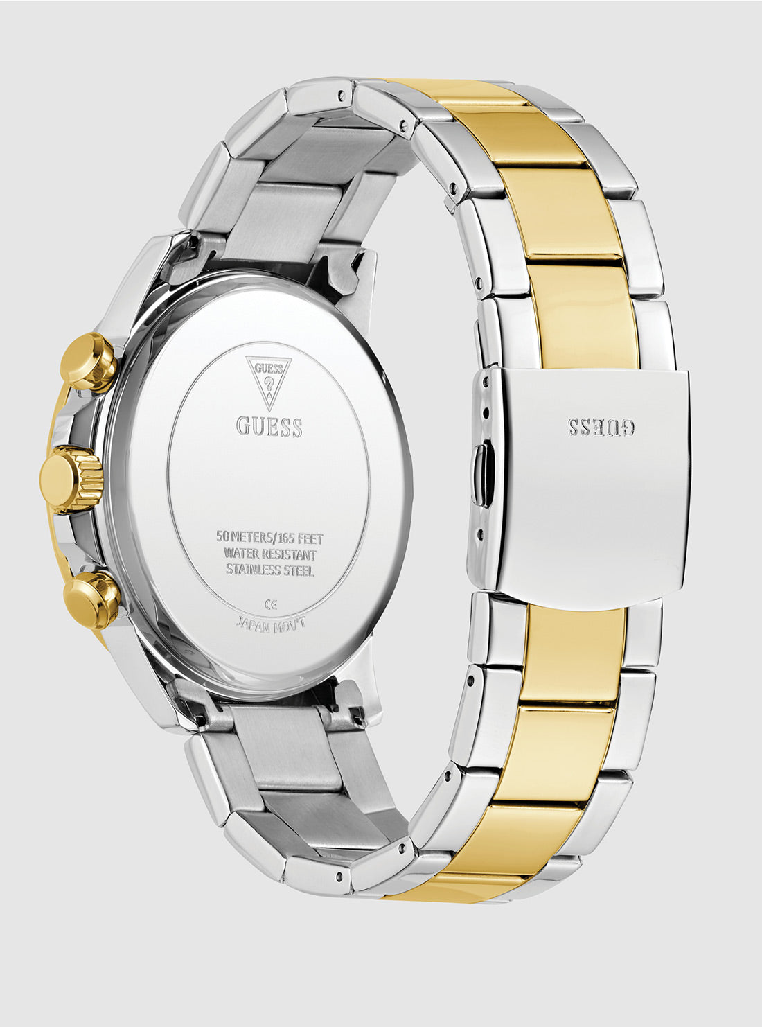 GUESS Accessories Gold Silver Green Dial Walker Watch GW0900G5 Back View
