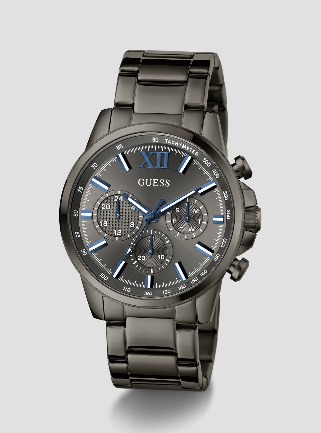 GUESS Accessories Black Walker Multifunction Watch GW0900G7 Front Side View