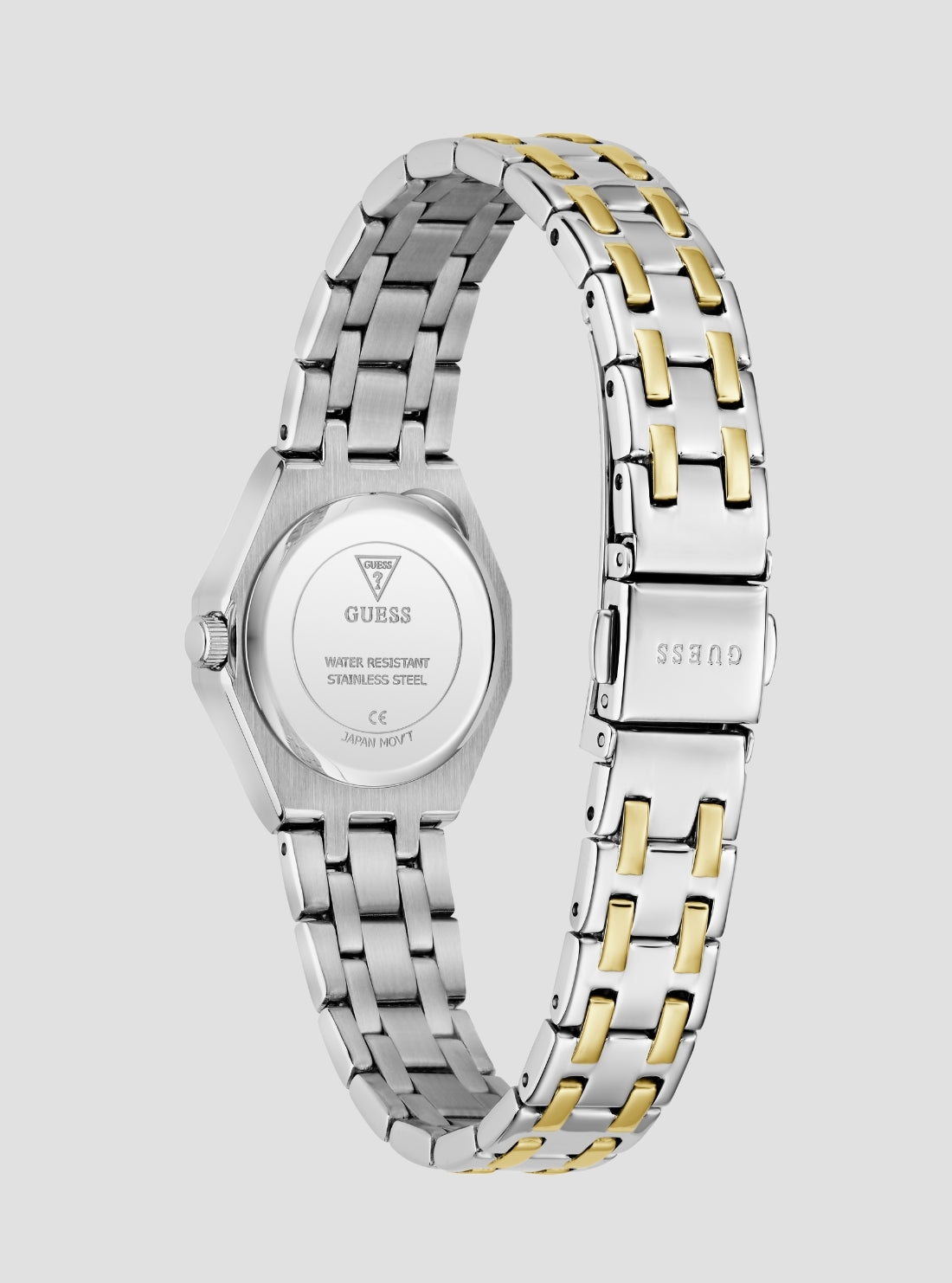 GUESS Acessories Silver Gold Pixie Green Dial Watch GW0931L8 Back VIew