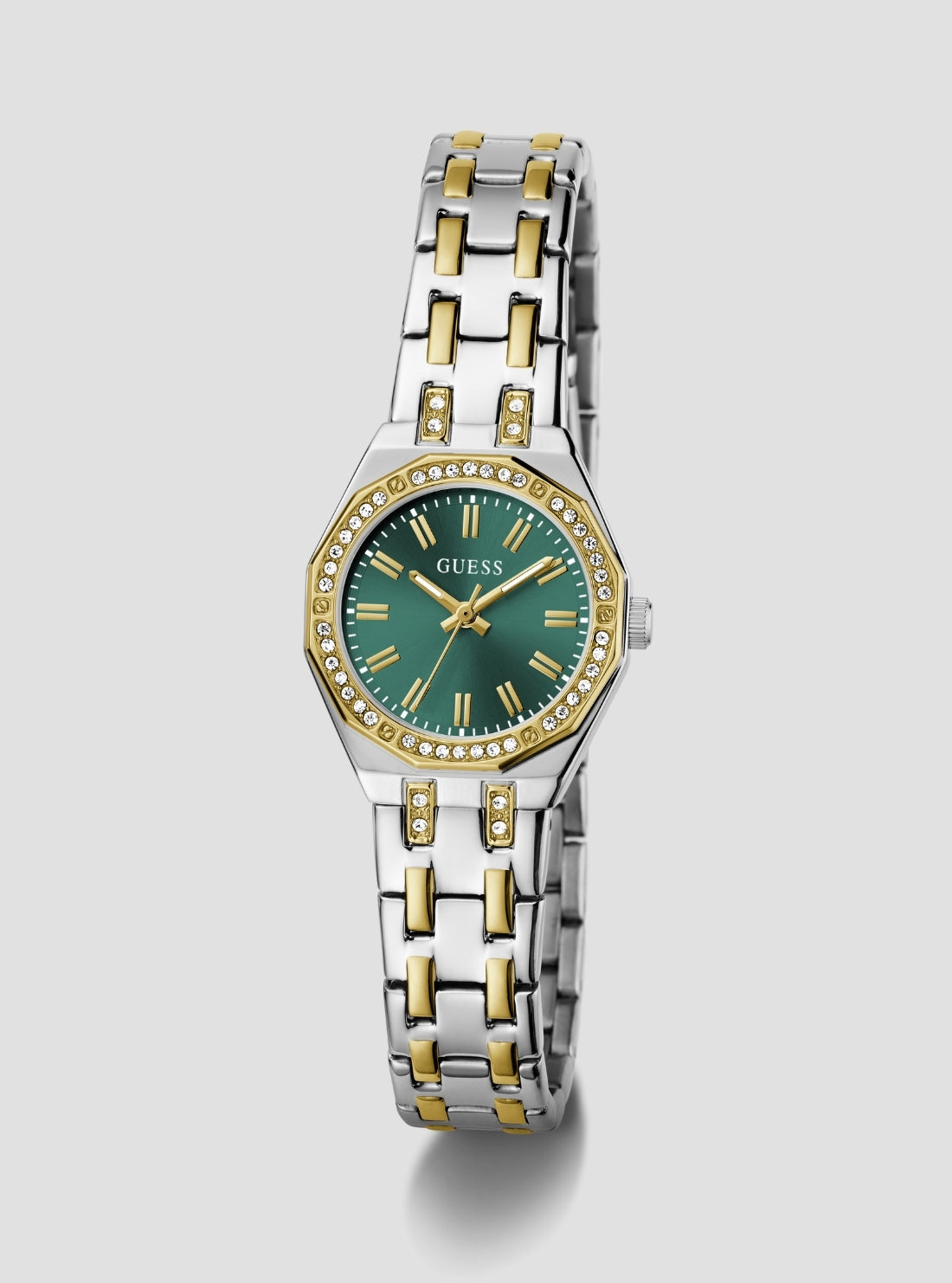 GUESS Acessories Silver Gold Pixie Green Dial Watch GW0931L8 Front View_2