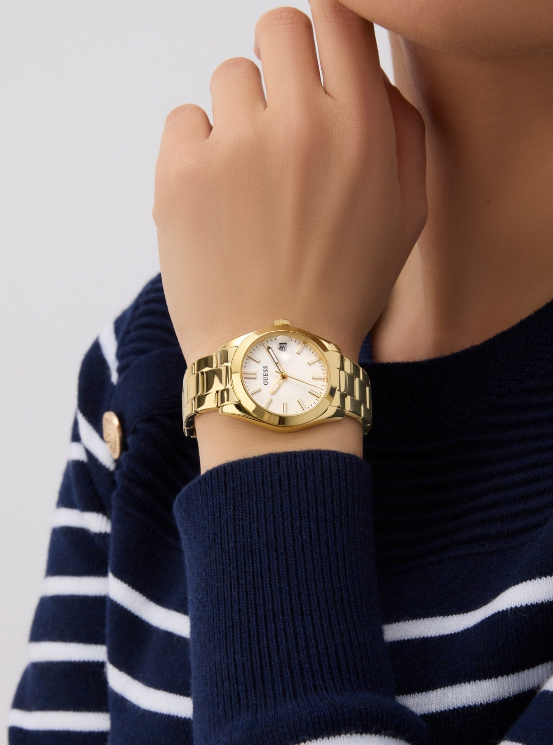 GUESS Accessories Gold Alice White Dial Watch GW0934L2 Detail View