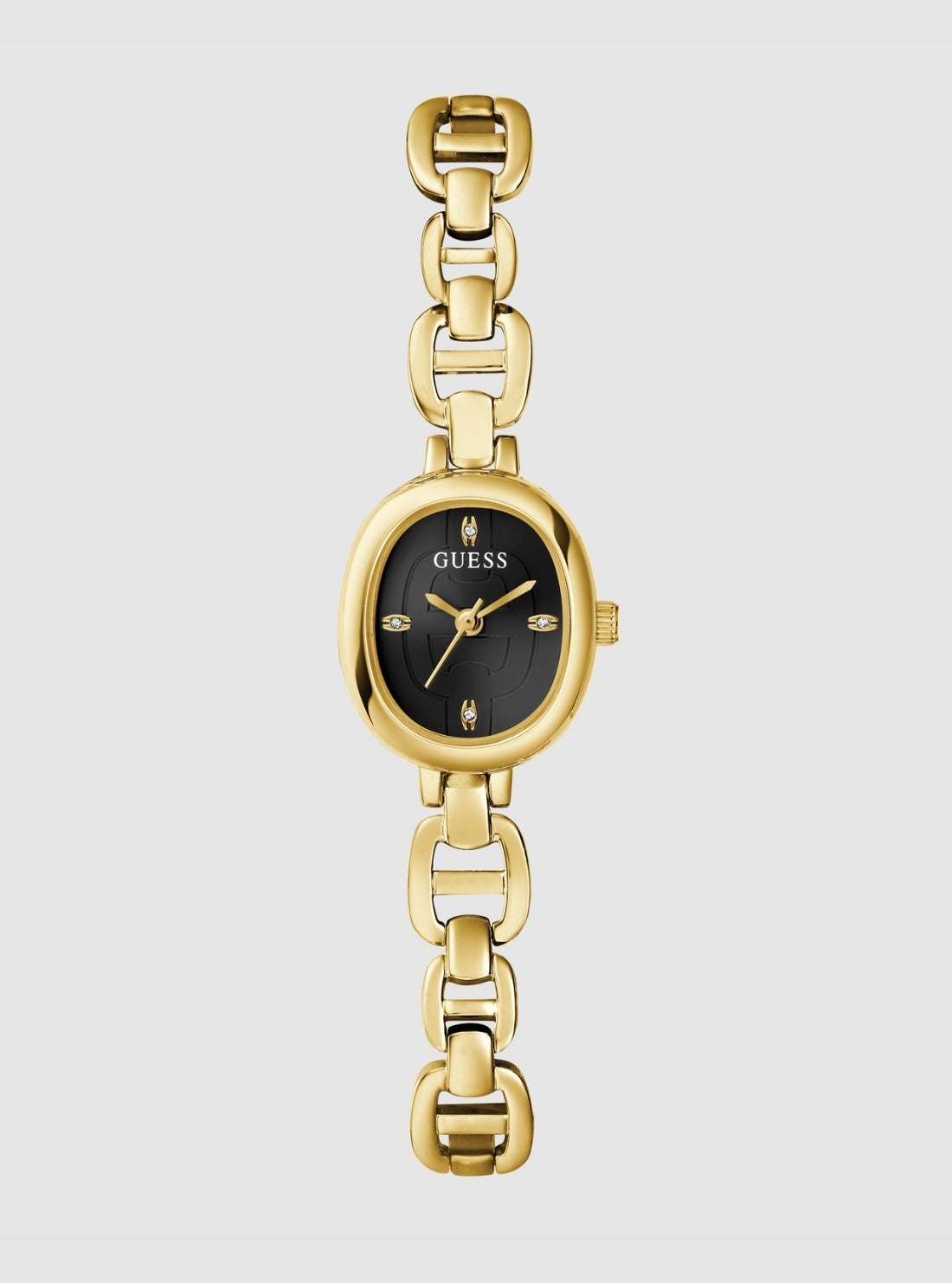 GUESS Accessories Gold Vivian Oval Link Watch GW0982L2 Front View