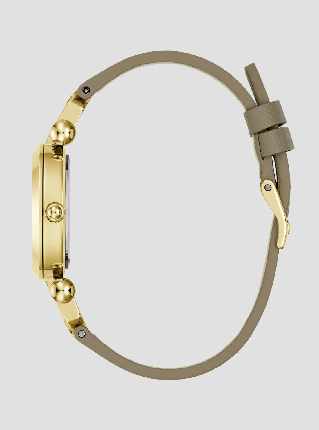 GUESS Accessories Brown Logo Gold Ginger Watch GW1021L2 Side View