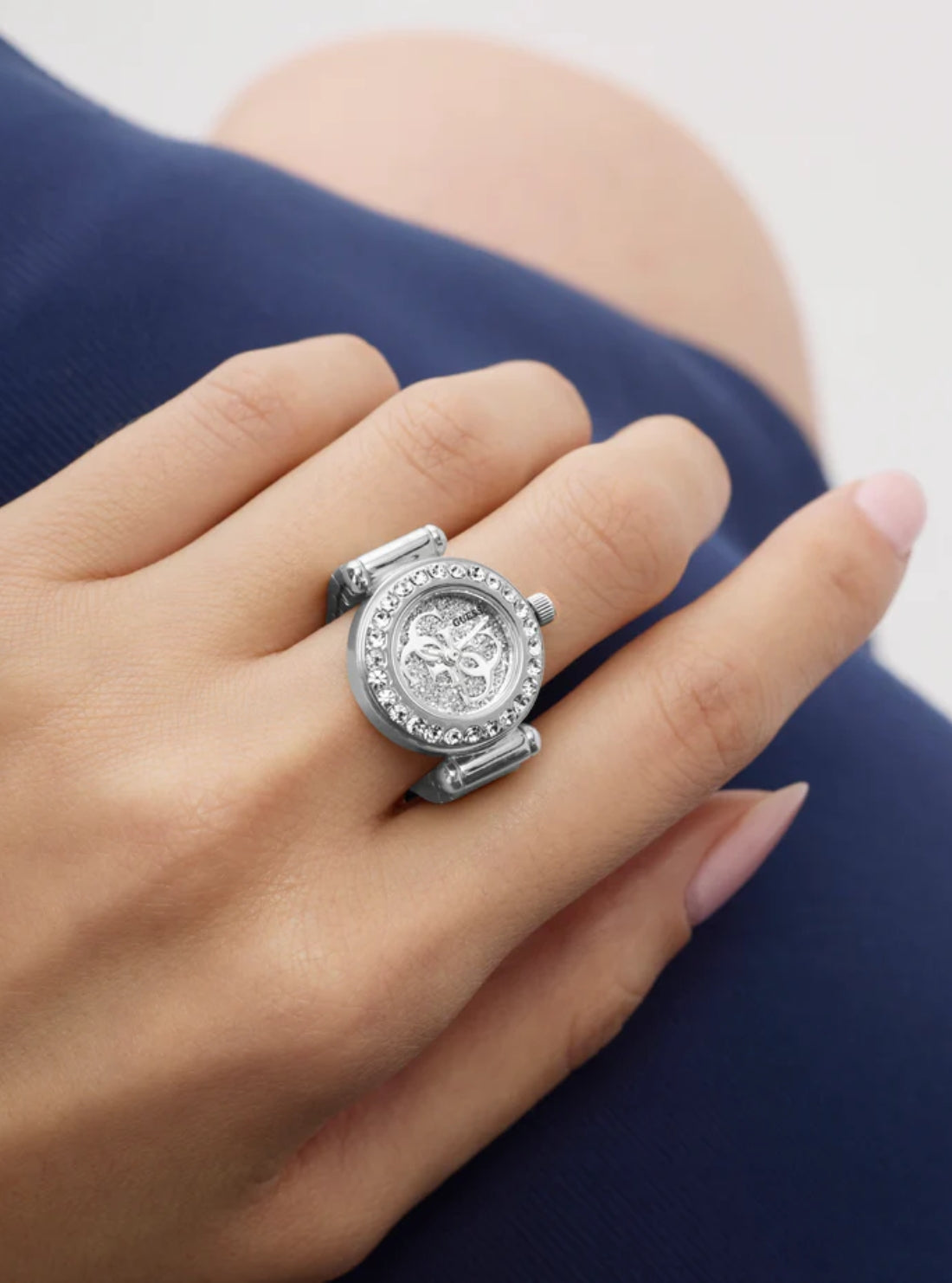 GUESS Accessories Silver Anna Analog Ring GW1022L1 Model View2