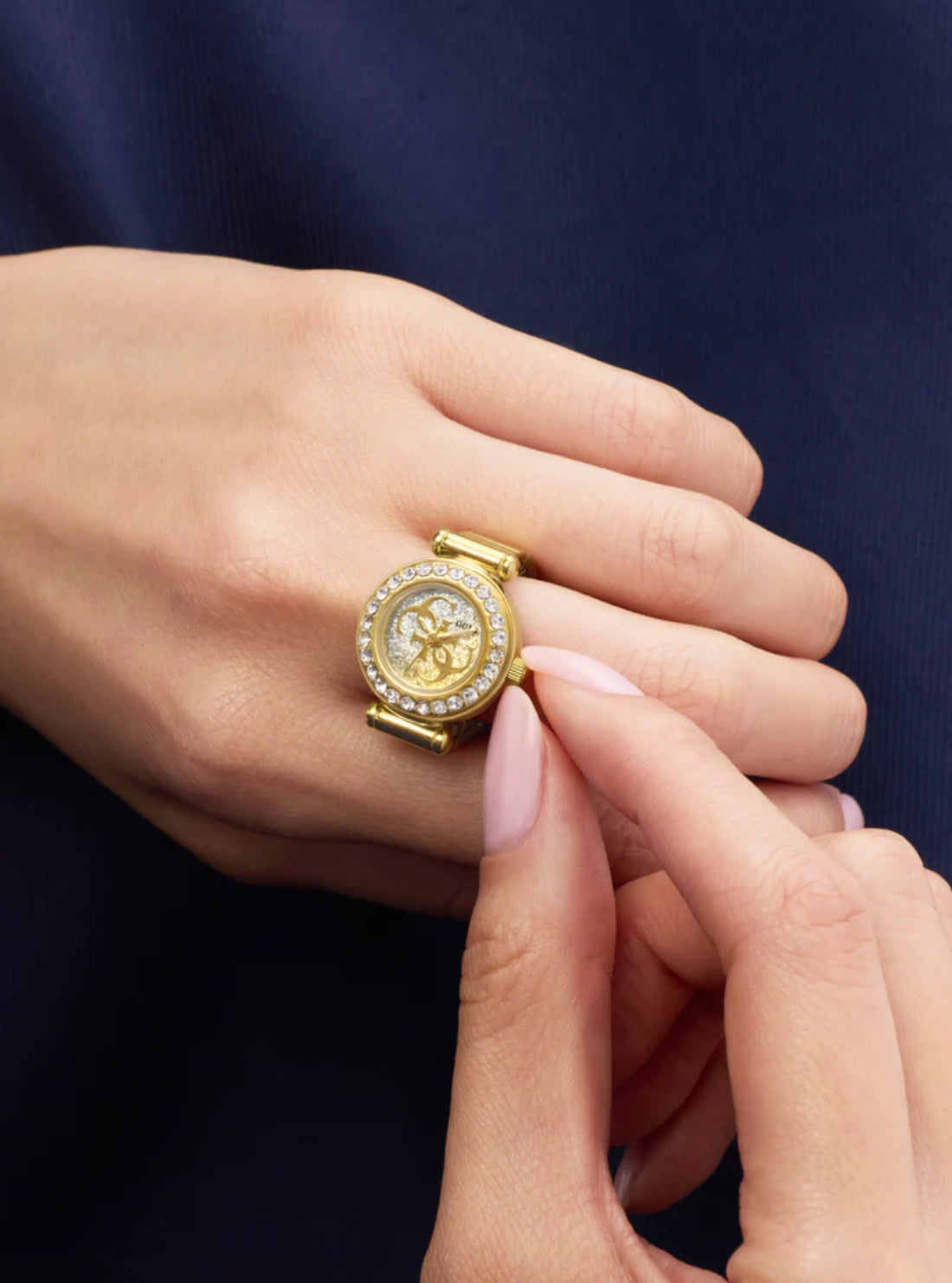 GUESS Accessories Gold Anna Analog Ring GW1022L2 Model View4