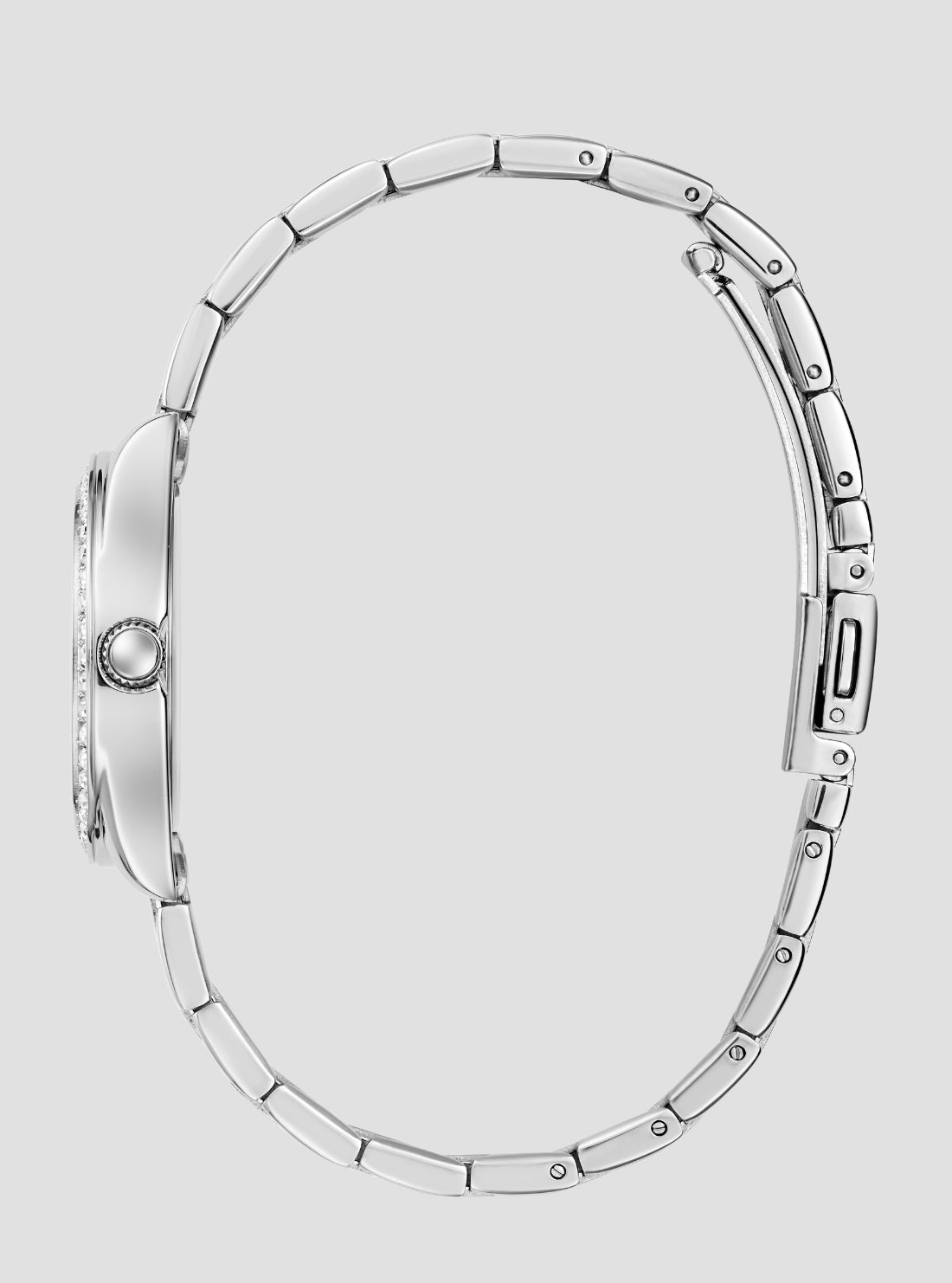 GUESS Accessories Silver Mini Luna Crystal Watch GW1100L1 Side View2