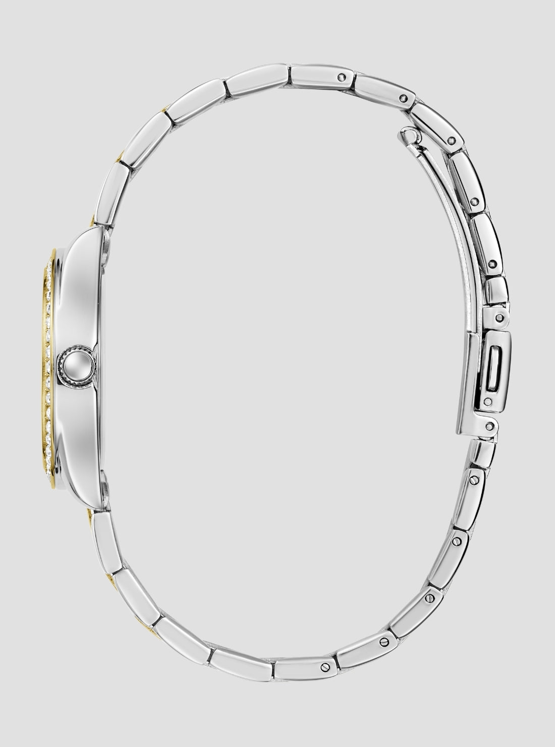 GUESS Accessories Silver Gold Mini Luna Crystal Watch GW1100L3 Side View2