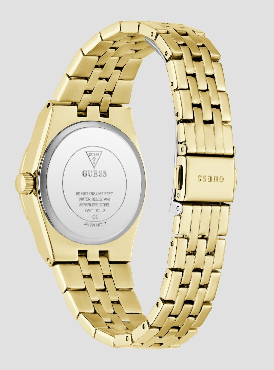GUESS Accessories Gold Vera Burgundy Dial Watch GW1102L2 Back View