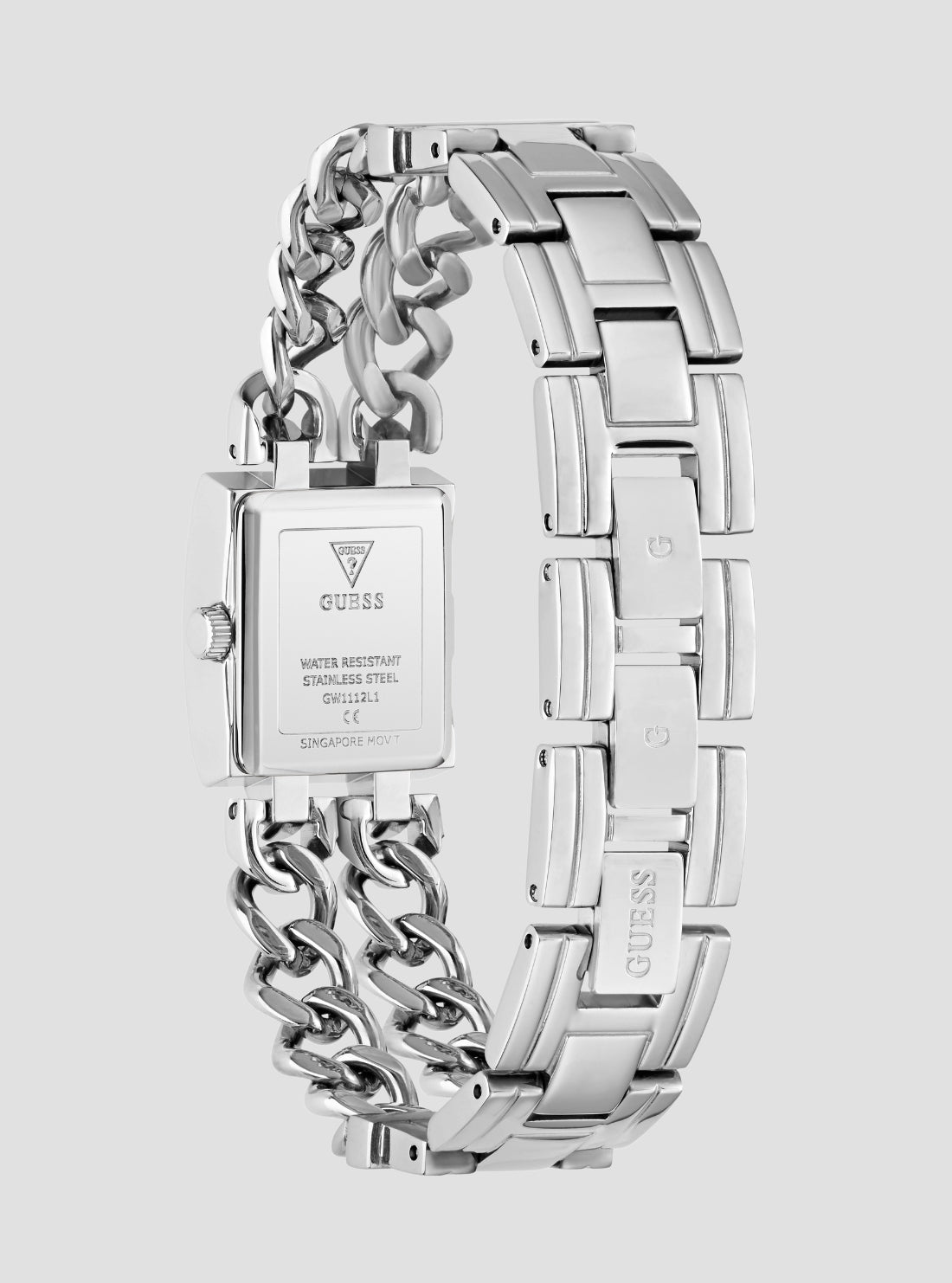 GUESS Accessories Silver Micro Mod Watch GW1112L1 Back View