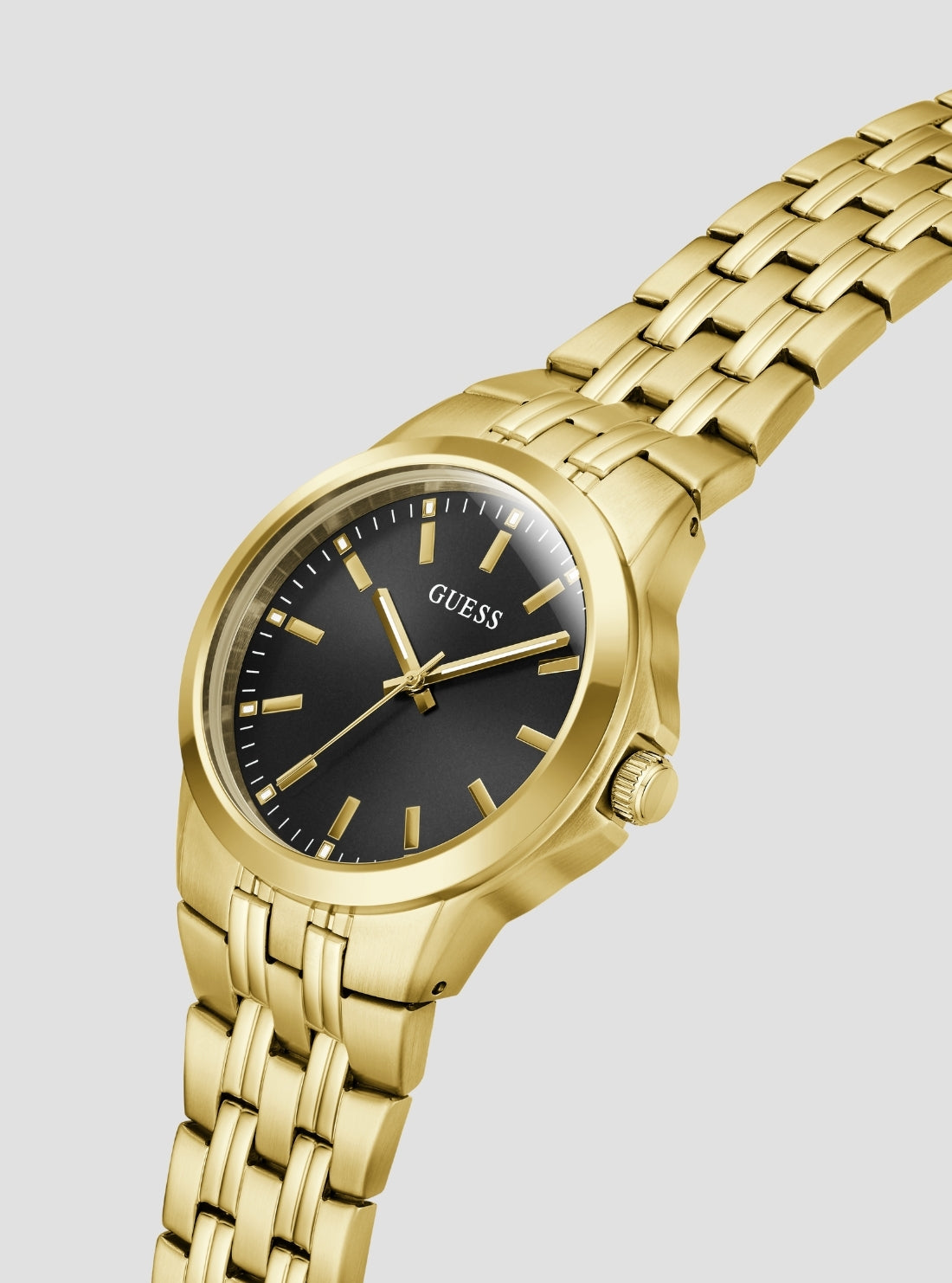 GUESS Accesories Gold Black Dial Archie Watch GW1121G2 Side View2