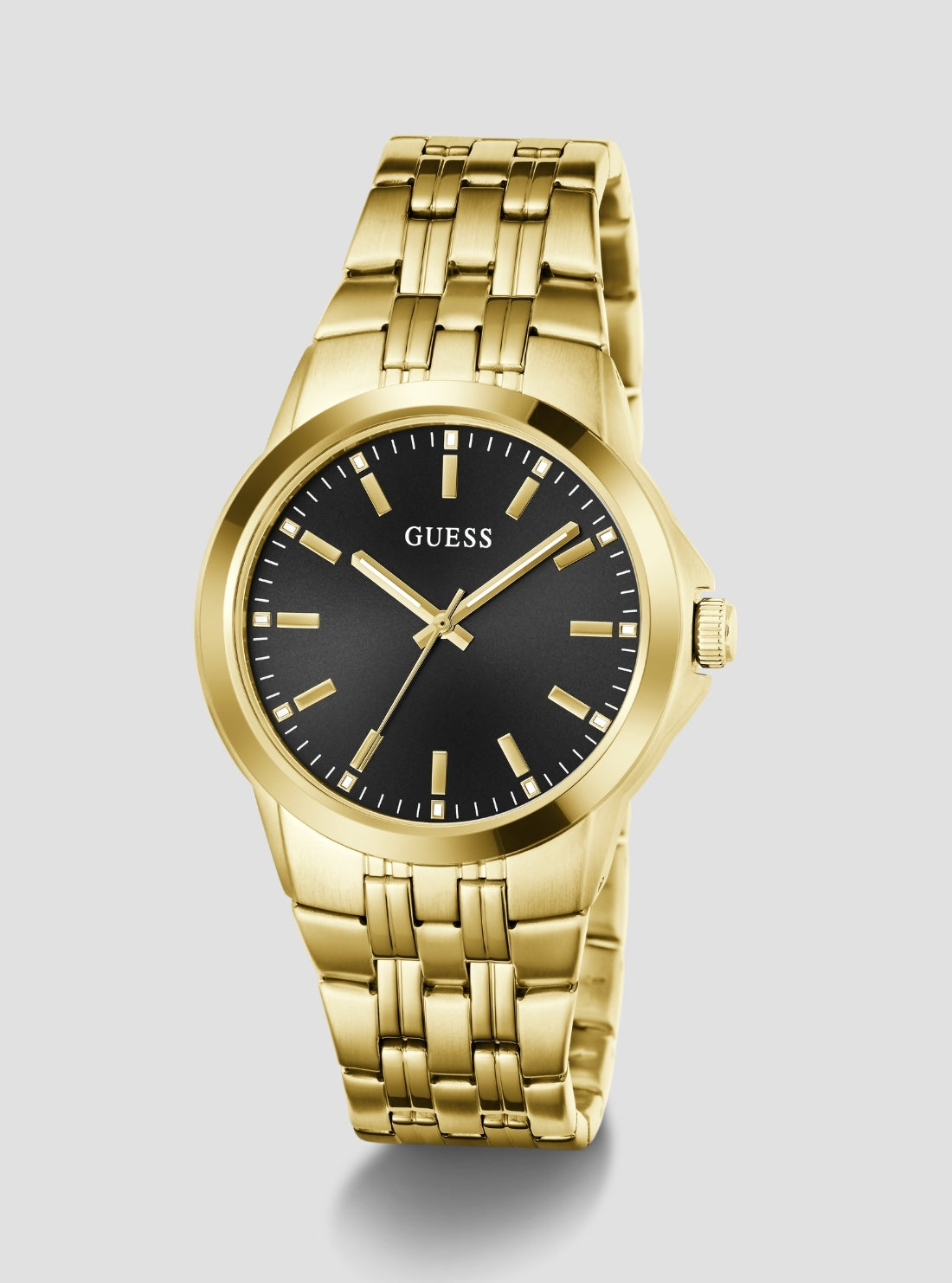 GUESS Accesories Gold Black Dial Archie Watch GW1121G2 Side View