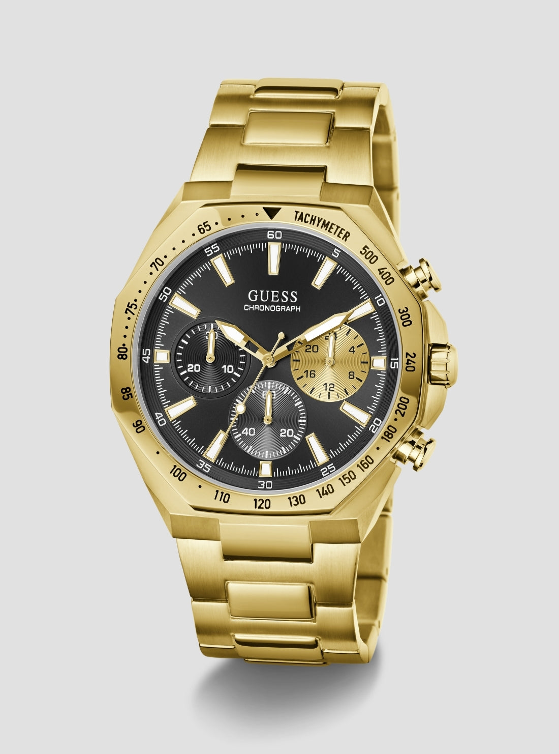 GUESS Accessories Gold Blake Chronograph Watch GW1122G2 Front Side View