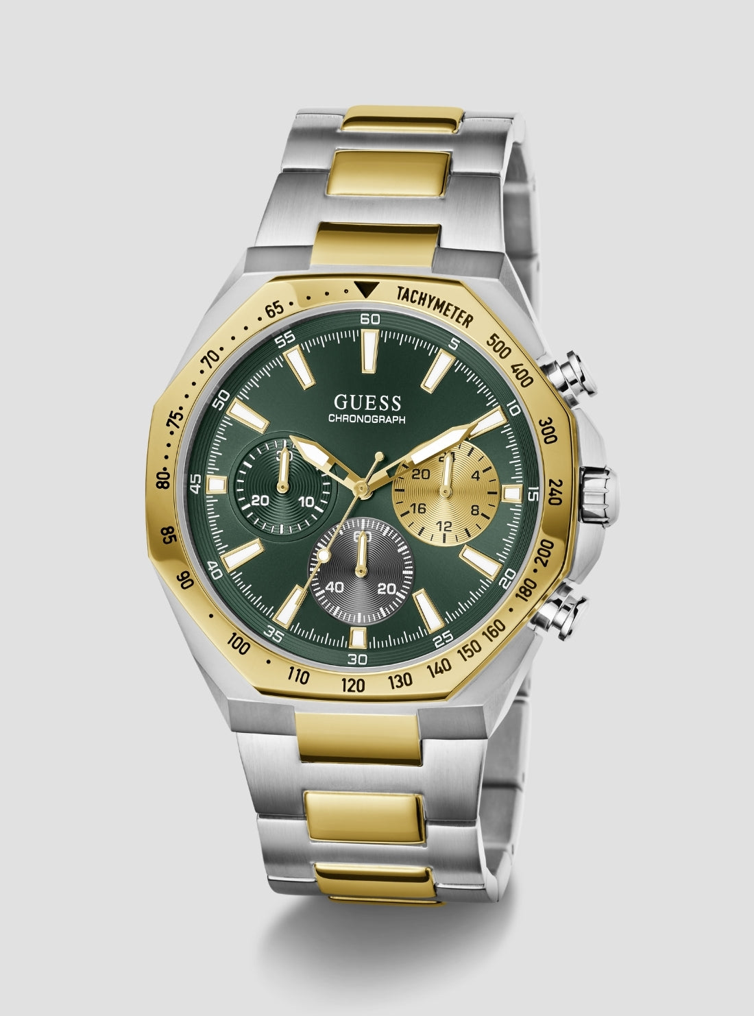GUESS Accessories Silver Gold Blake Chronograph Watch GW1122G4 Front Side View